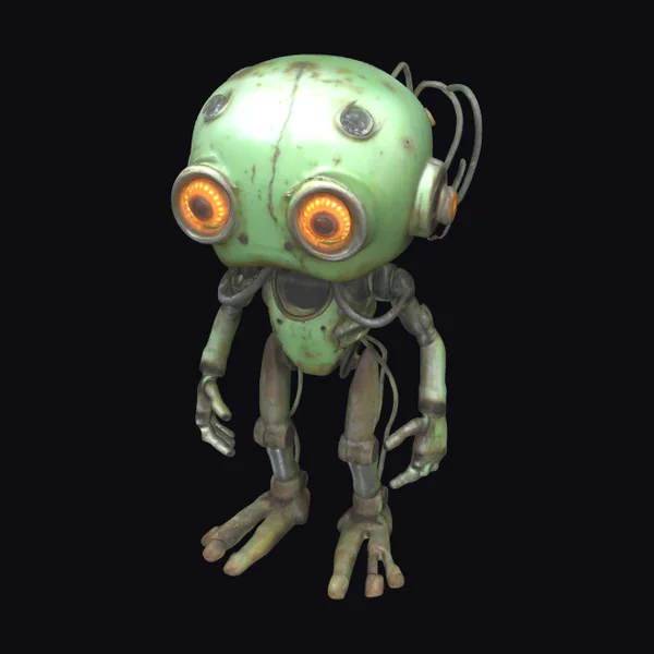 Worn Robot Fungus Creature