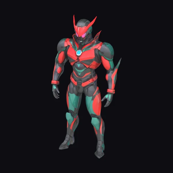 Red Black Cyan Armor