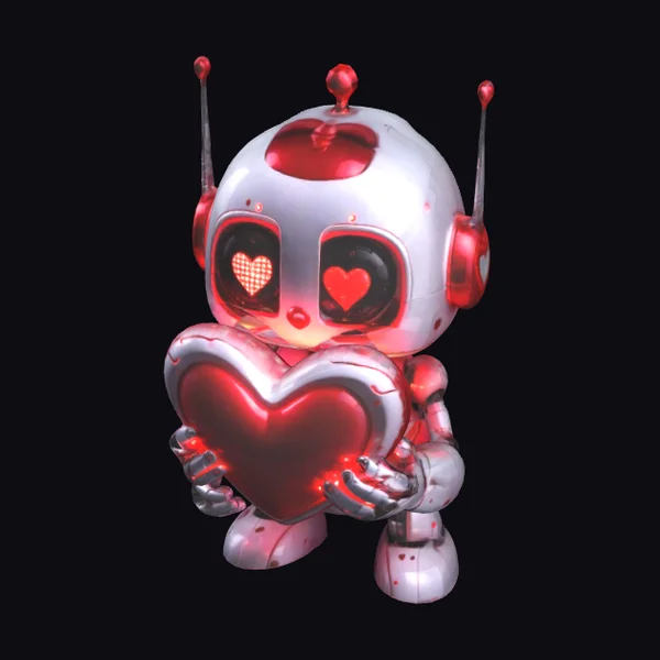 Cute Valentine Robot