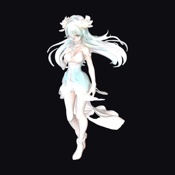 Anime Girl with Flowers