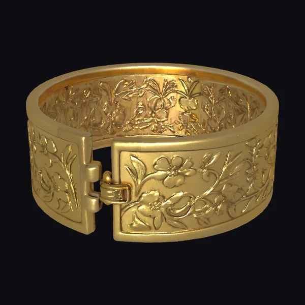Golden Floral Bangle