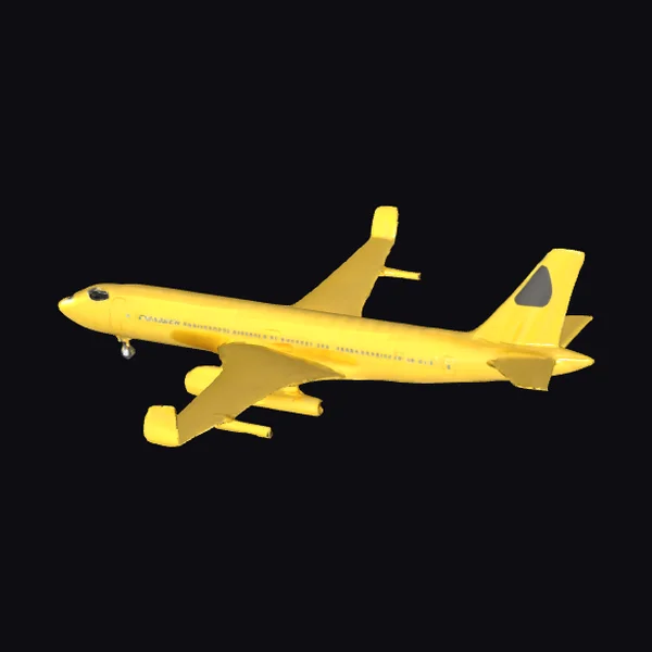 Golden Passenger Airplane