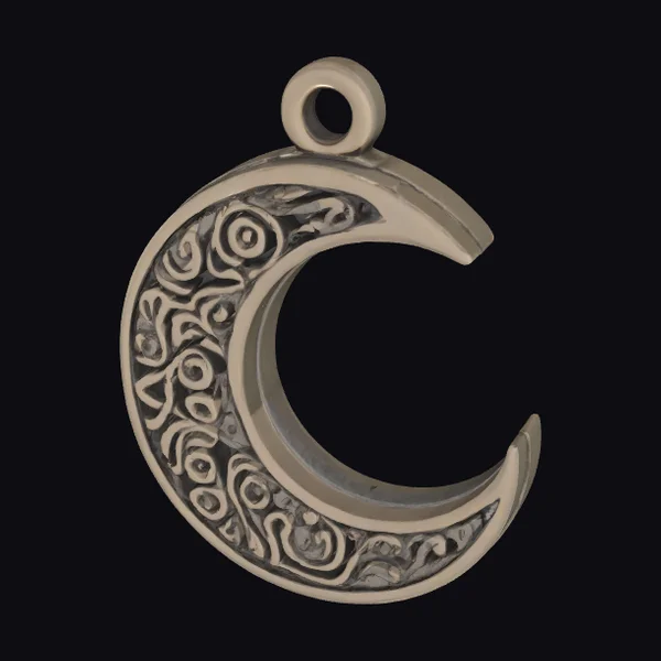 Carved Crescent Moon Charm