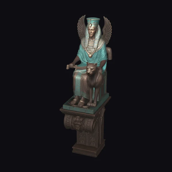 Egyptian Deity Lion Throne
