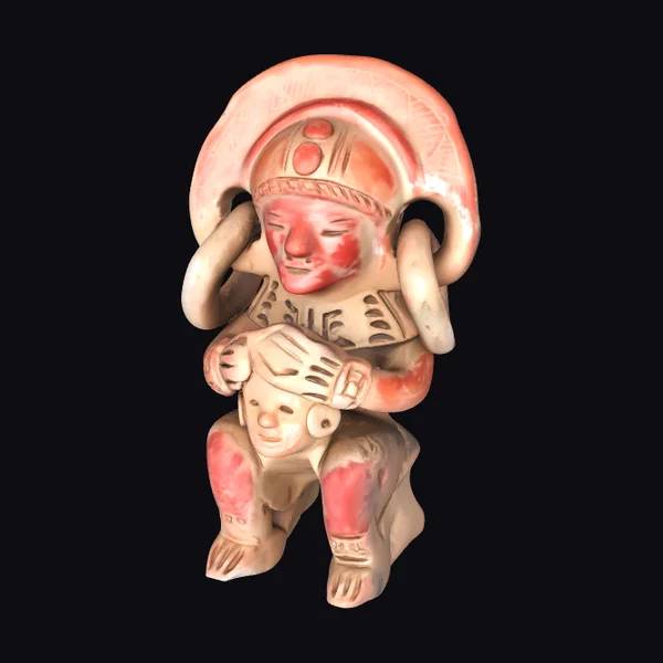 Ancient Ceramic Warrior Figurine