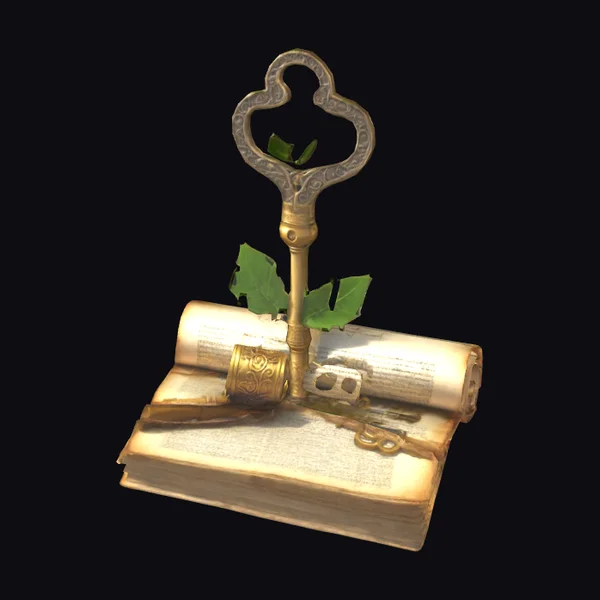 Ancient Key on Scroll
