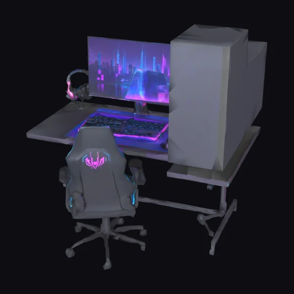 Neon Gaming Station Setup