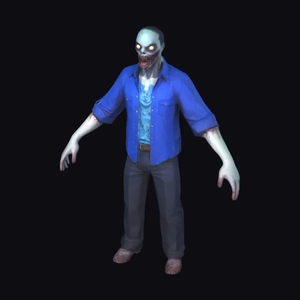 Zombie in Blue Shirt