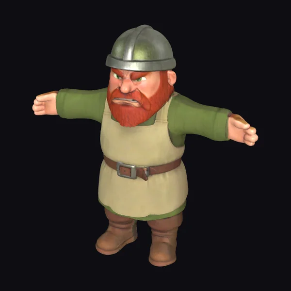 Angry Medieval Villager Man