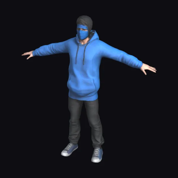 Young Male Hoodie Character