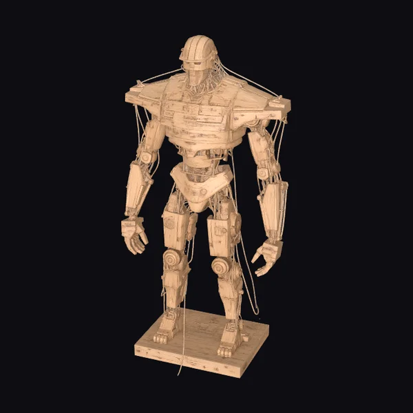 Wooden Robot Sculpture