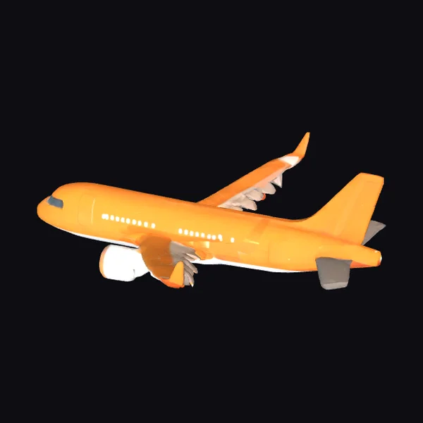 Orange Commercial Airplane