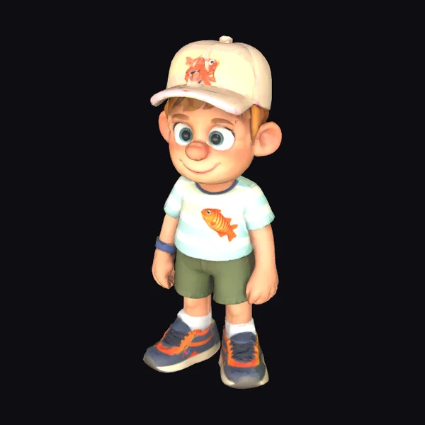 Cartoon Boy with Cap