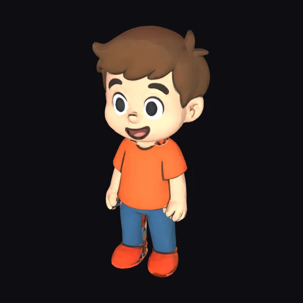 Cartoon Boy in Orange