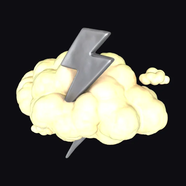 Yellow Cloud with Lightning