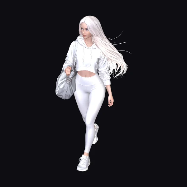 Woman in White Outfit