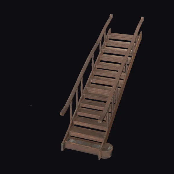 Wooden Staircase with Handrail