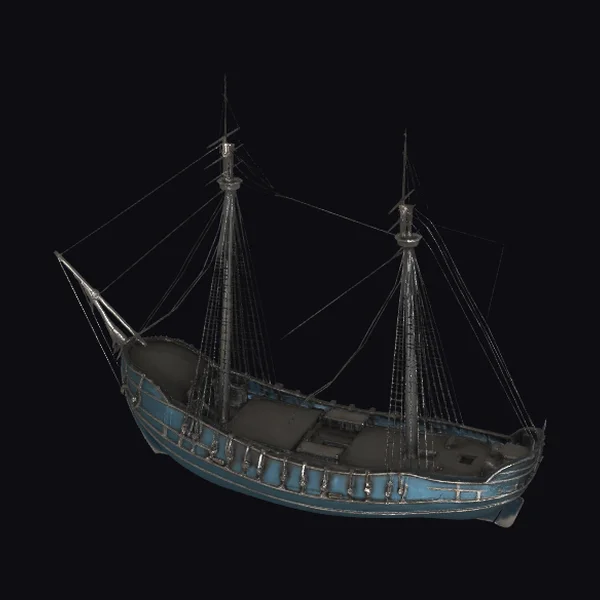 Blue Sailing Ship