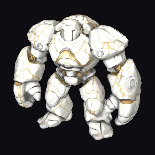 Ancient Stone Robot Guardian
