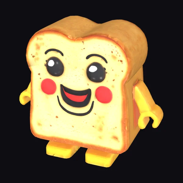 Smiling Toast Character