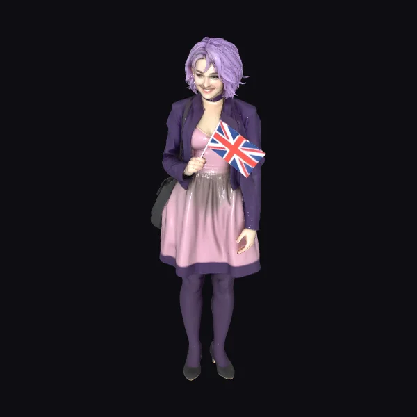 Woman with UK Flag