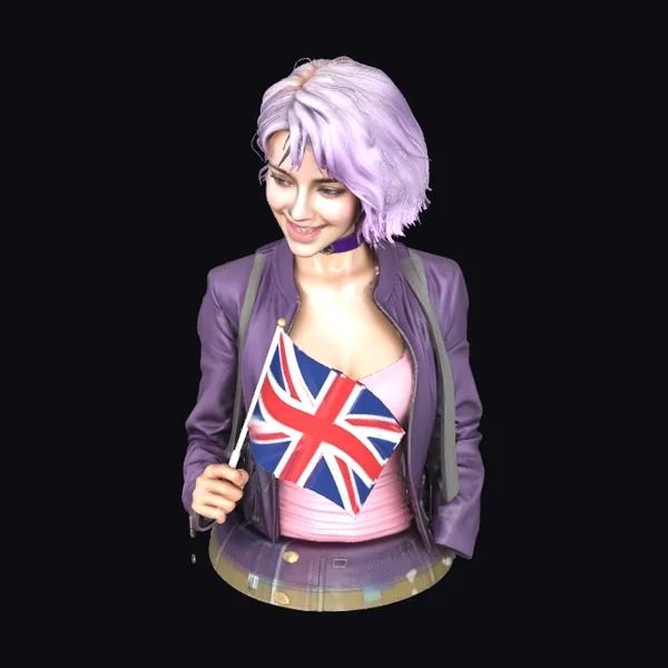 Woman with UK Flag