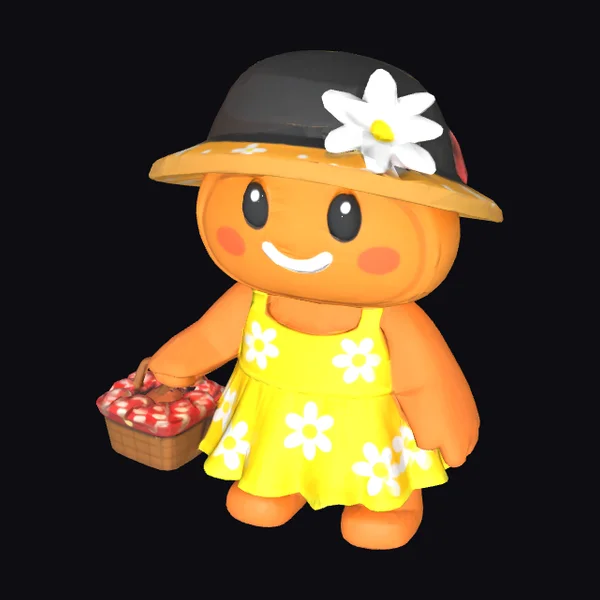 Little Girl with Picnic Basket