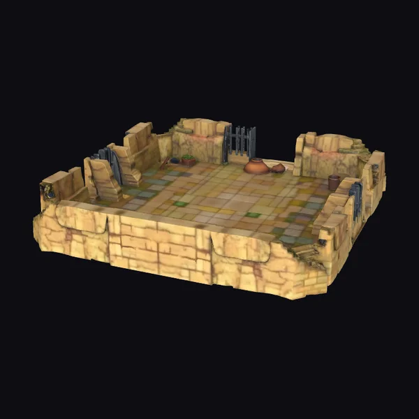 Ancient Stone Courtyard Scene