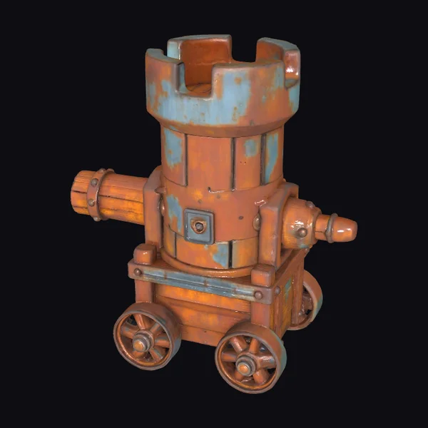 Rusty Fortress Cannon Cart