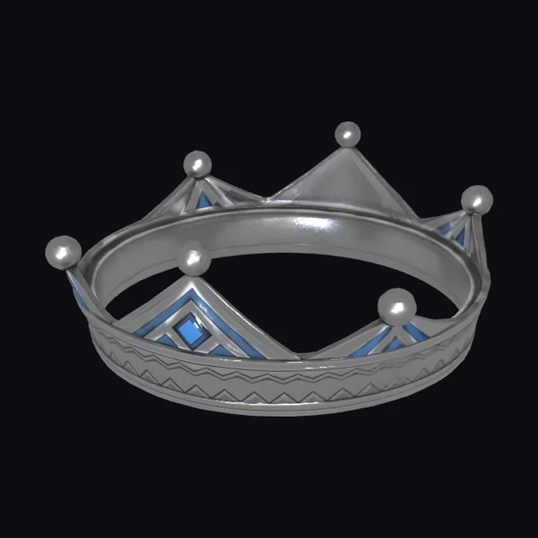 Silver Crown with Blue Jewel