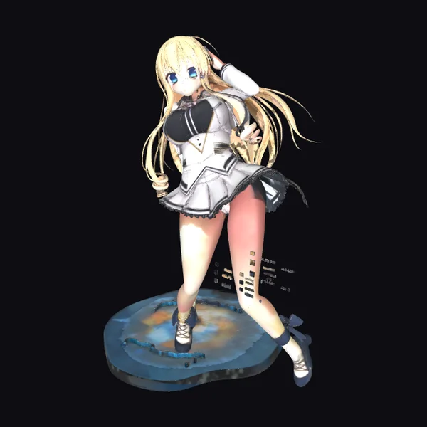 Anime Girl in White Armor