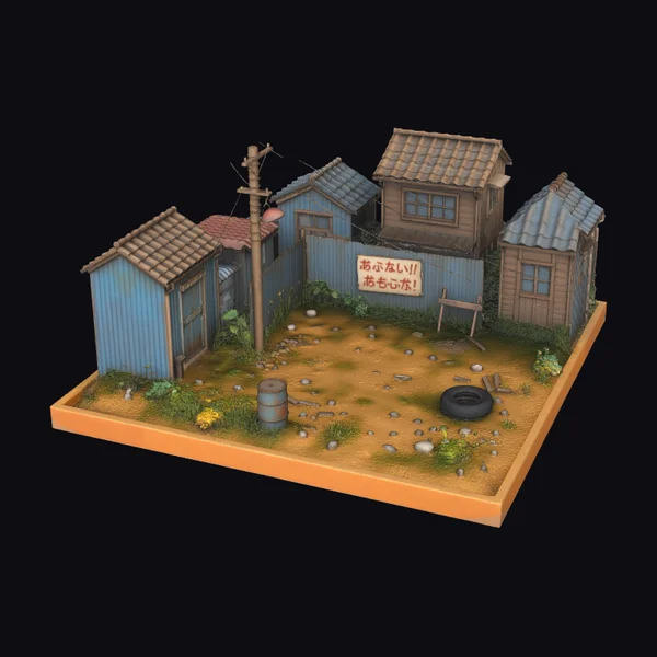 Miniature Town Yard Scene