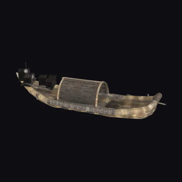 Rustic Wooden River Boat