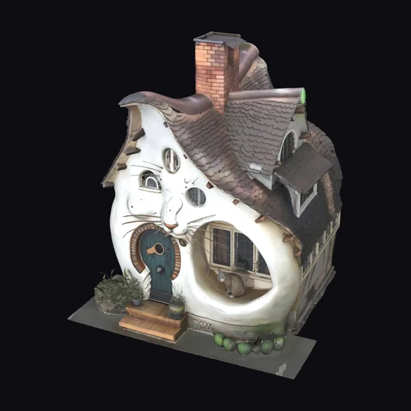 Whimsical Cat Shaped Cottage