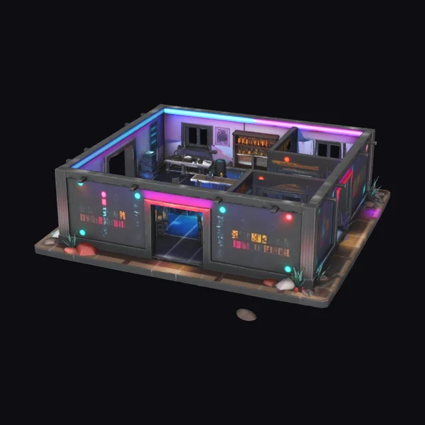 Cyberpunk Desert Tavern Interior