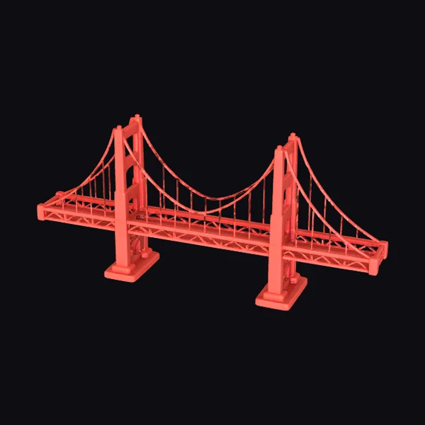 Red Suspension Bridge