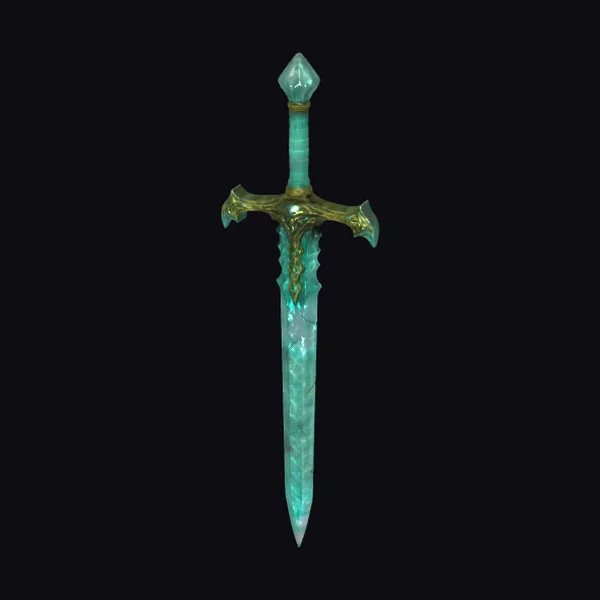 Emerald Sword with Ornate Hilt