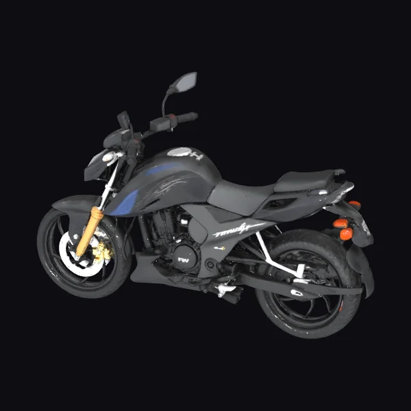 Black Motorcycle with Blue Accents