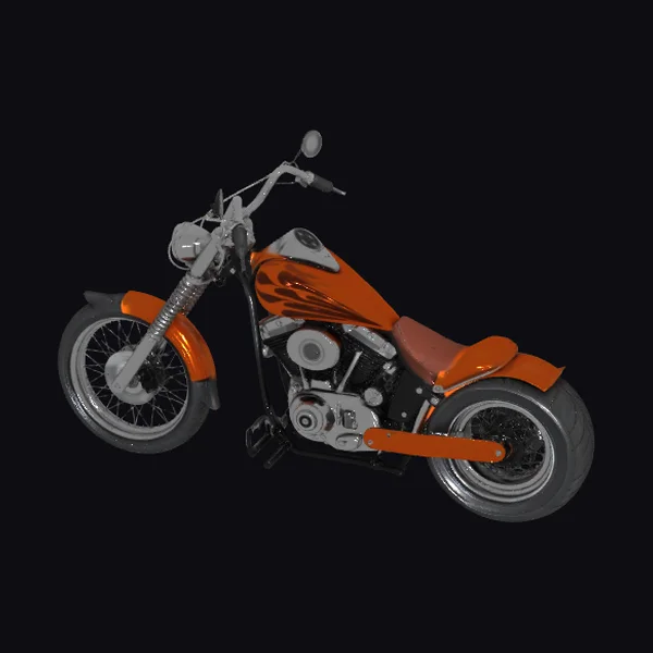 1970s Orange Harley Chopper