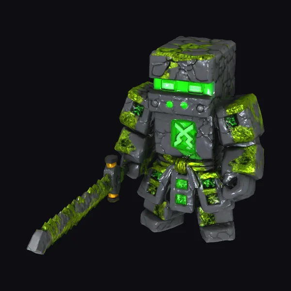 Ancient Mossy Samurai Robot