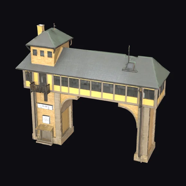 Yellow Train Station Bridge