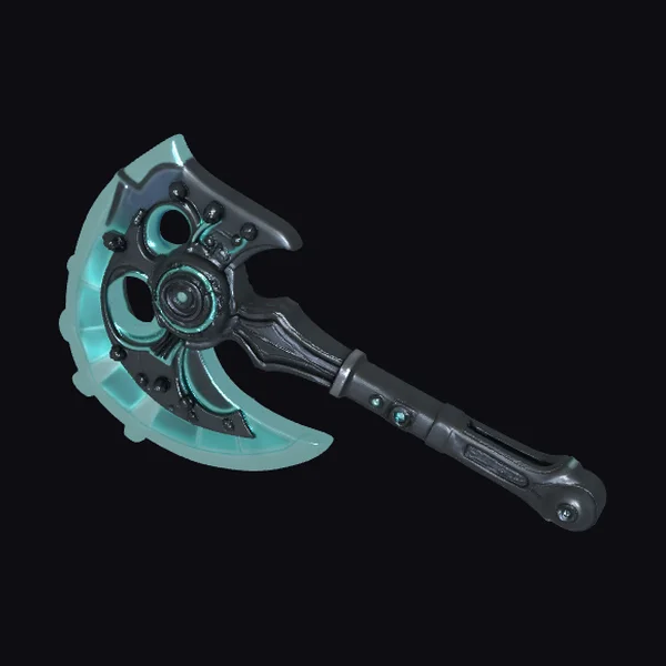 Glowing Sci-Fi Battle Axe