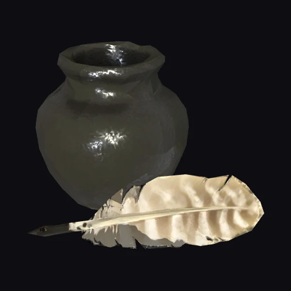 Inkwell with Quill Pen