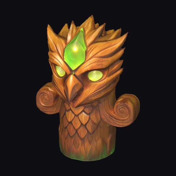 Wooden Owl Totem