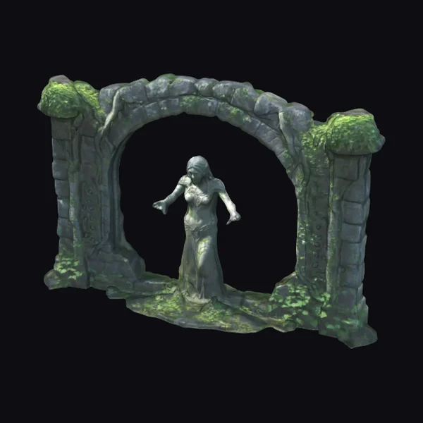 Overgrown Stone Ruins Archway