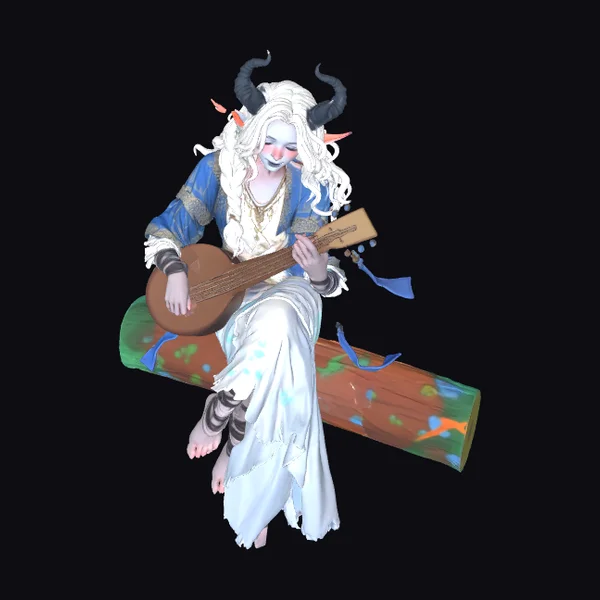Horned Bard with Lute