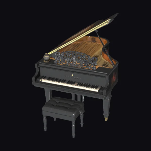 Elegant Black Grand Piano