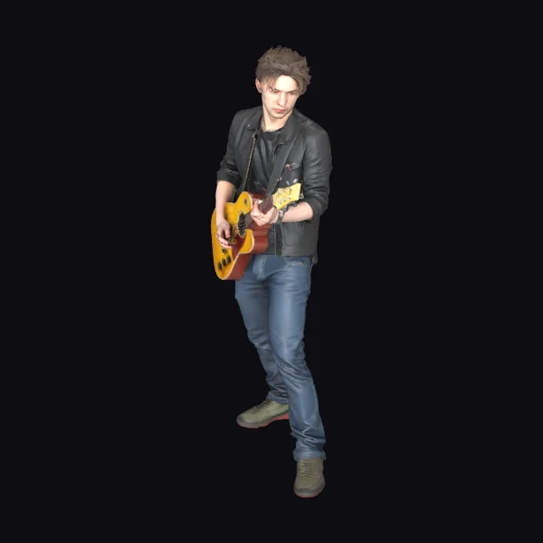 Young Guitarist in Leather