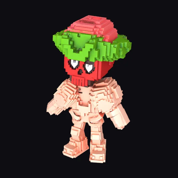 Pixelated Strawberry Robot