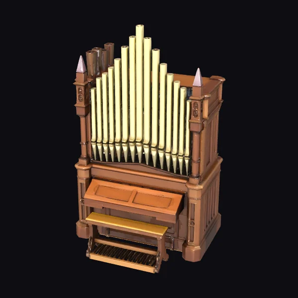 Ornate Pipe Organ Console